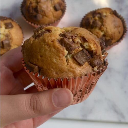 Cookie dough chocolate chip muffins