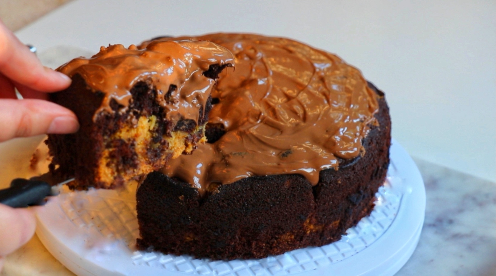 Chocolate brookie cake