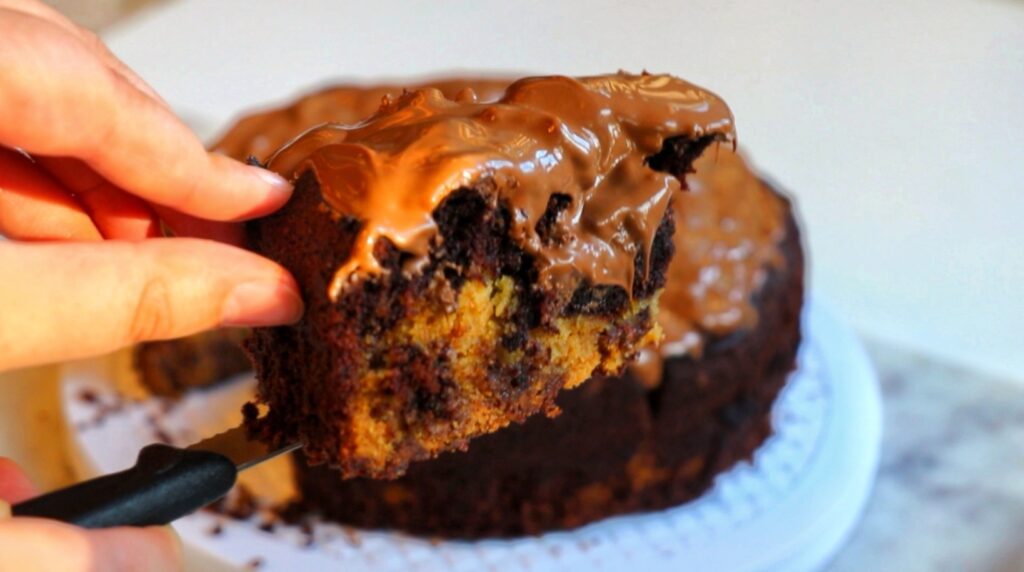Chocolate brookie cake