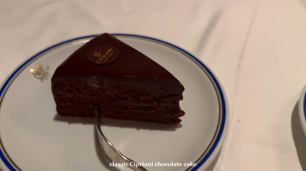 Chocolate cake cipriani monaco